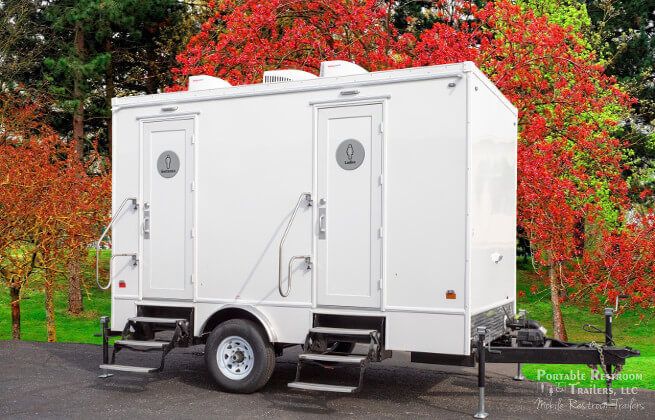 Luxury portable restroom trailers